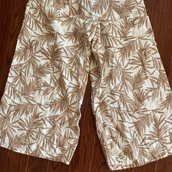 Nicole miller linen Leaf Print Wide-Leg Pants - Picture 4 of 4